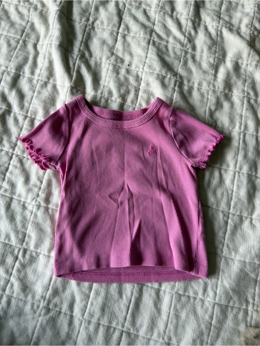 Gap Baby & Toddler Ribbed T-Shirt Phoebe Pink Size 18-24M - Picture 2 of 4